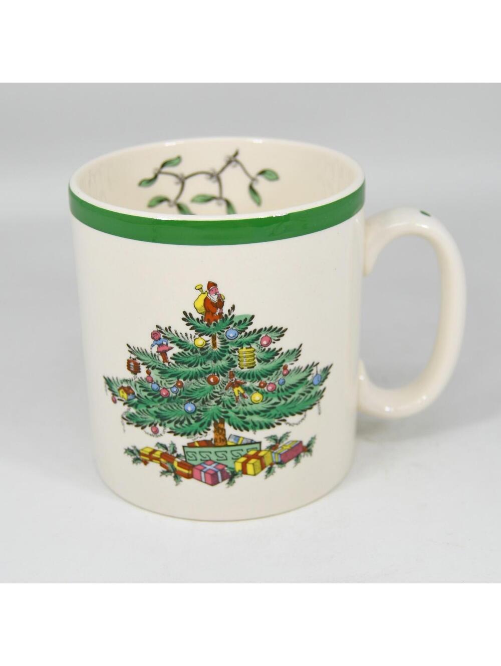 Spode England Christmas Tree Coffee Tea Mug Cup Santa Holly Branch S3324 Vintage